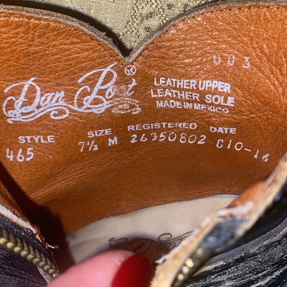 Dan Post Distressed Leather Ankle Boots style465 size7.5 rodeo/western wear - Picture 9 of 9